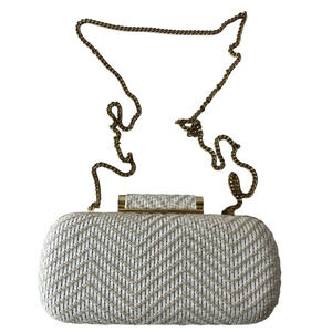 Inge Christopher Catalina Woven Hard Shell Clutch Purse